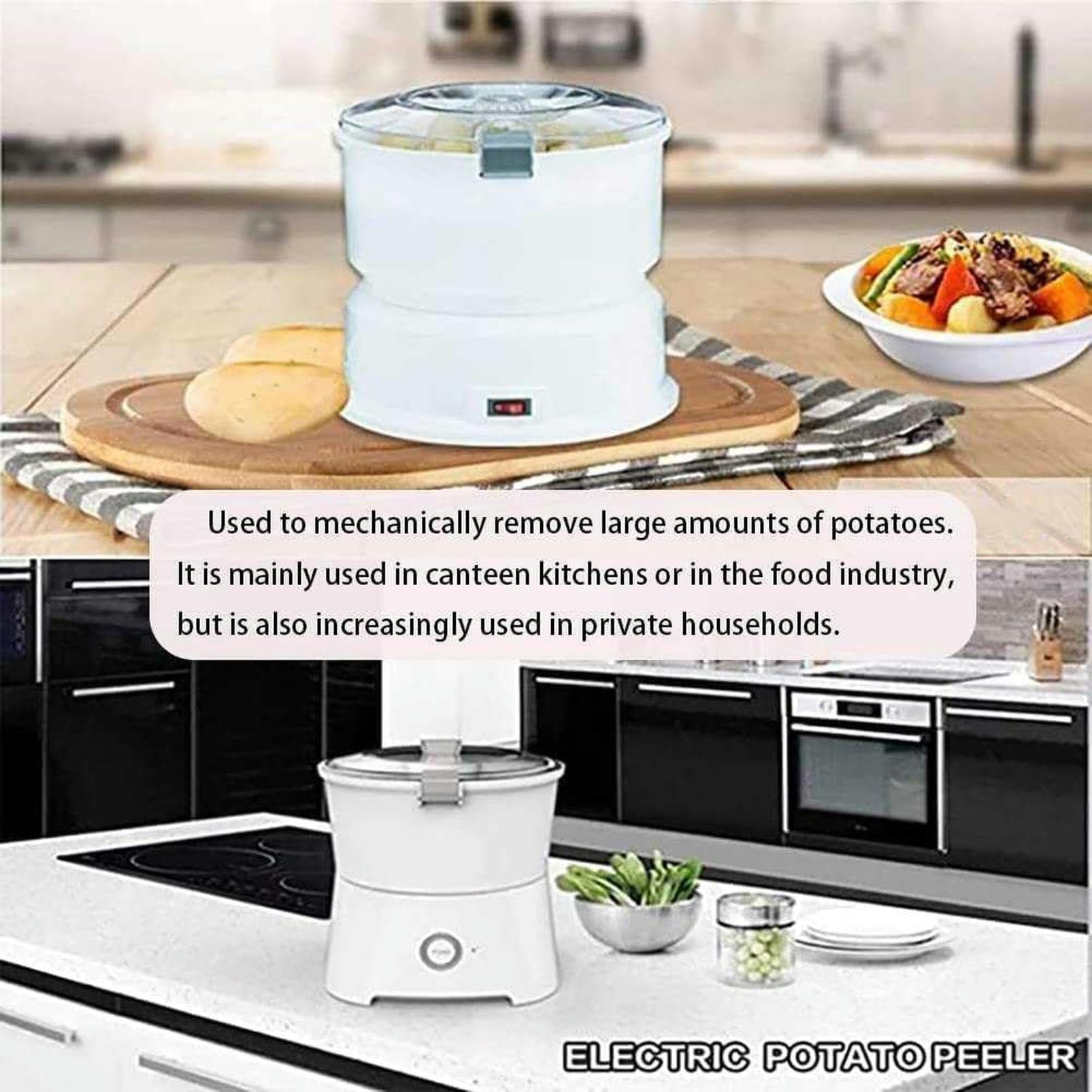 PIKETU Potato Peeler,Potato Peeling Machine,Fully Automatic Salad Rotator,One-Touch Start,Load-Bearing 1KG Potato Electric Peeling Machine,Peeling Tool for Kitchen,Home and Commercial