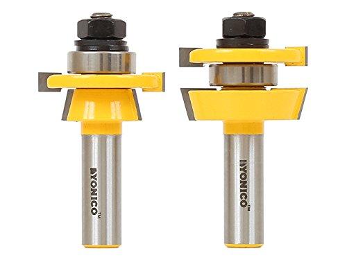 Yonico Yonico Cabinet Door Rail and Stile Router Bits Set 2 Bit Shaker 1/2-Inch Shank 12249