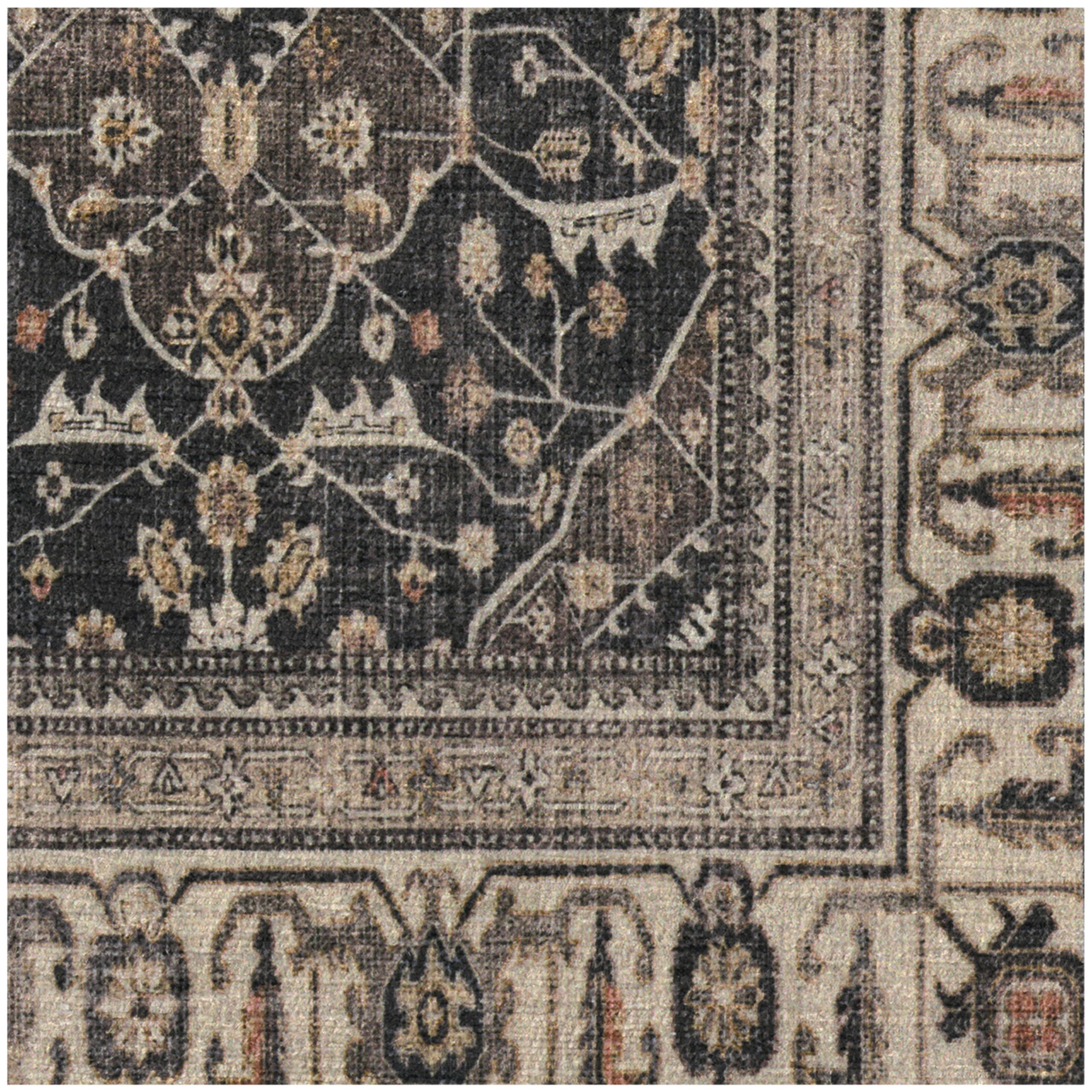 RUGGABLE Ruggable Washable 2x3 Area Rug, Alessia Dark Wood, Premium Vintage Rugs for Living Room, Bedroom, Kitchen, Office, Classroom with Gripper Non Slip Pad
