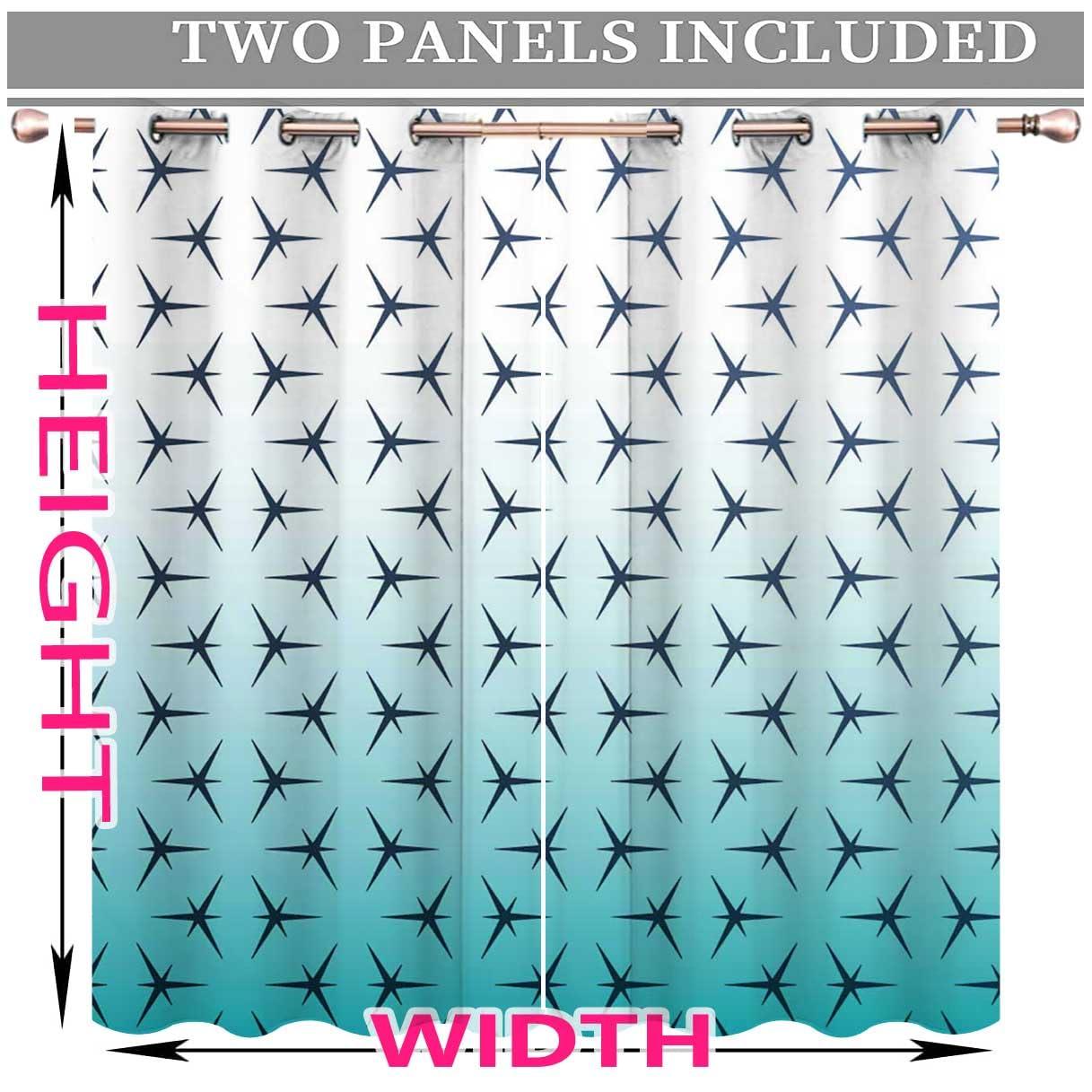 ZYMECH ZYMECH White Cyan Gradient Basement Window Curtains,Geometric Checked Sound Proof Door Cover Acoustic Blanket 63in Width by 80in Height
