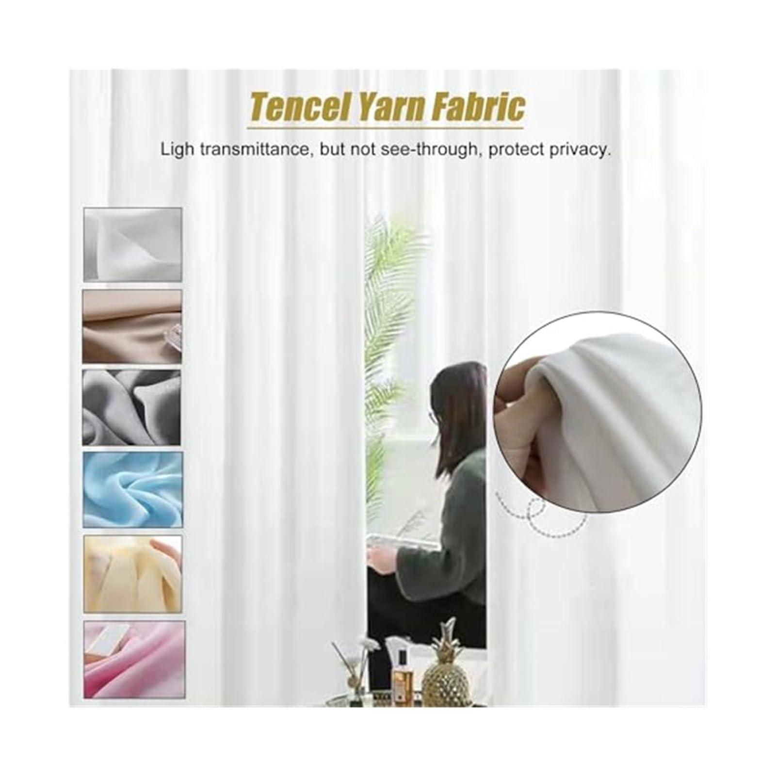 BYZOMU Clothing Store Fitting Room, U-Shaped Track Locker Room, Wall-Mounted Store Beauty Salon Lounge Health Museum Privacy Partition Screen, Tencel Curtain Kit (Color : Brown, Size : 2m)