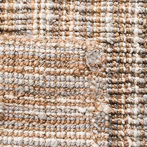 Safavieh SAFAVIEH Natural Fiber Collection Runner Rug - 2\'6\" x 8\', Grey & Natural, Handmade Chunky Textured Jute 0.75-inch Thick, Ideal for High Traffic Areas in Living Room, Bedroom (NF447K)