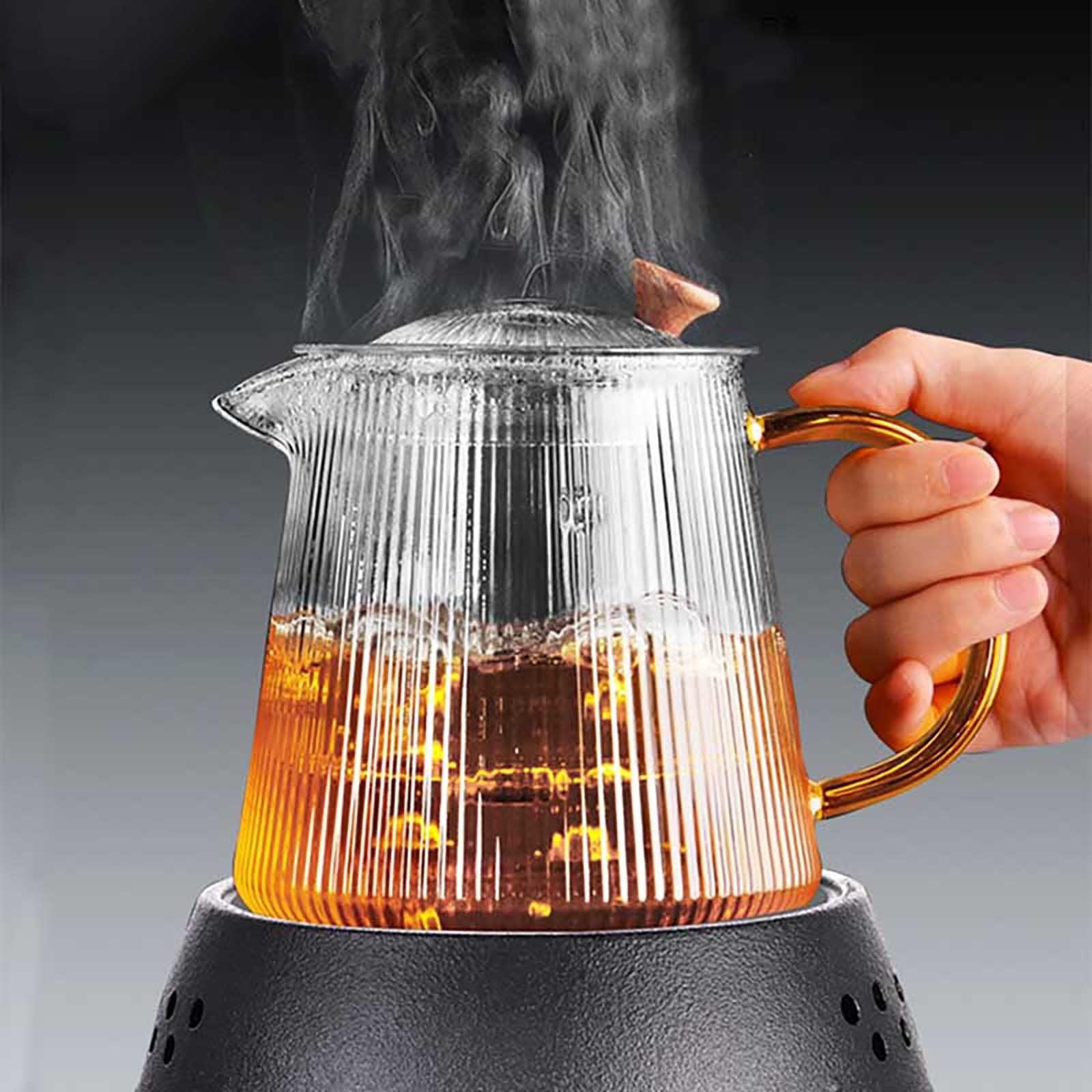 Generic Glass Teapot, 500ml,800ml,1000ml Tea Pot Great for Loose Leaf Tea, Blooming Tea, Tea Bags & Fruit Infused Water, Teapot for 4-6 Cups ( Color : Clear , Size : 500ml )