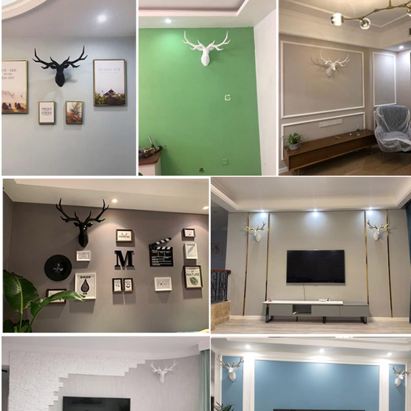 LLYLA Faux Deer Head,Wall Mounted Faux Antlers Wall Decor,Faux Taxidermy Animal Head Home Decor,Modern Light Luxury Style Geometrical Deer Antlers,for Home Office and Farmhouse