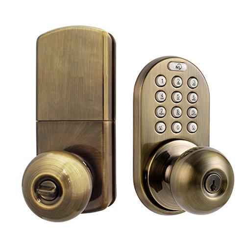 MiLocks MiLocks XKK-02AQ Digital Door Knob Lock with Keyless Entry via Remote Control and Keypad Code for Interior Doors