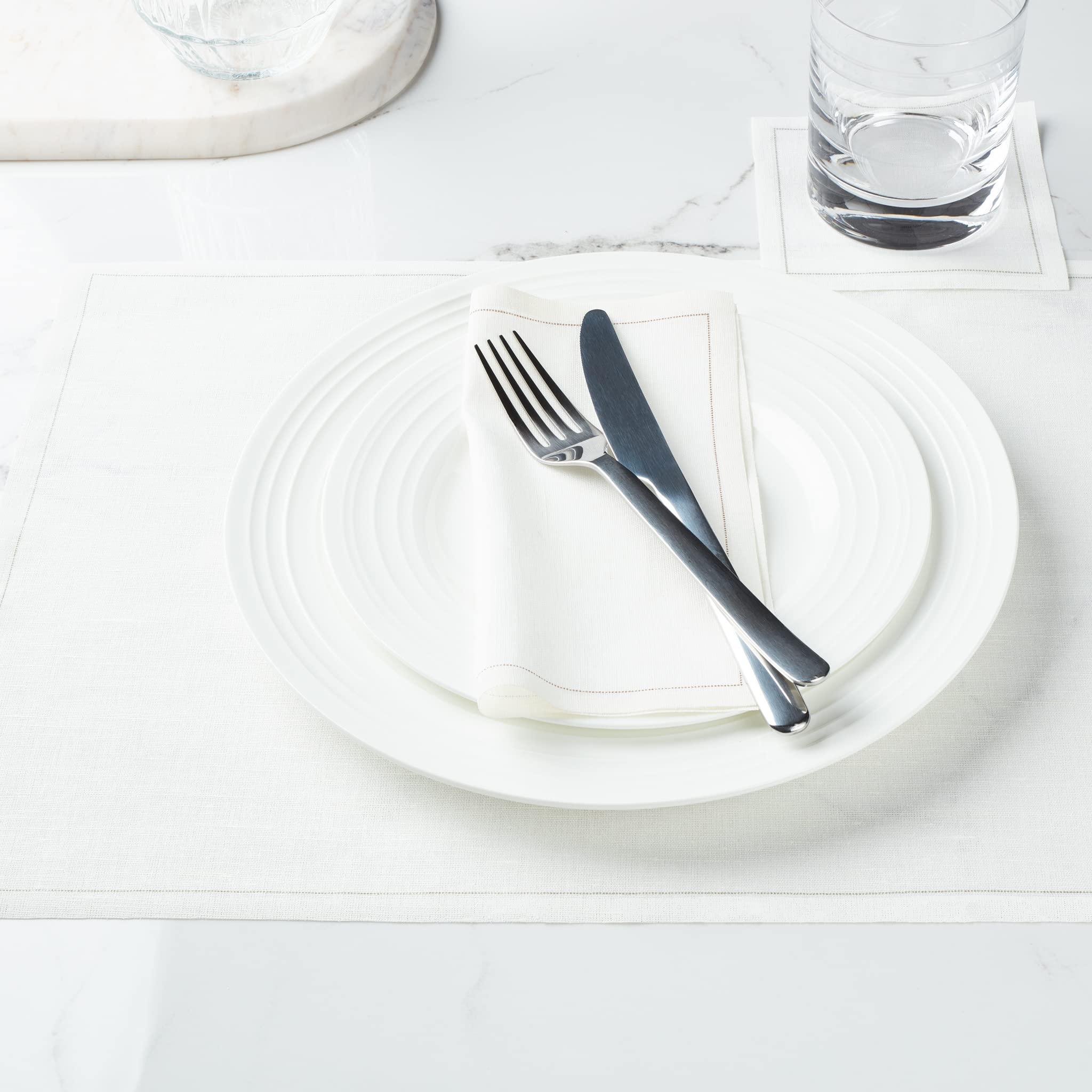 MY DRAP My Drap Basics Cotton Cocktail Napkin, 50 Per Roll, Cream, 4.3 x 4.3 Inch