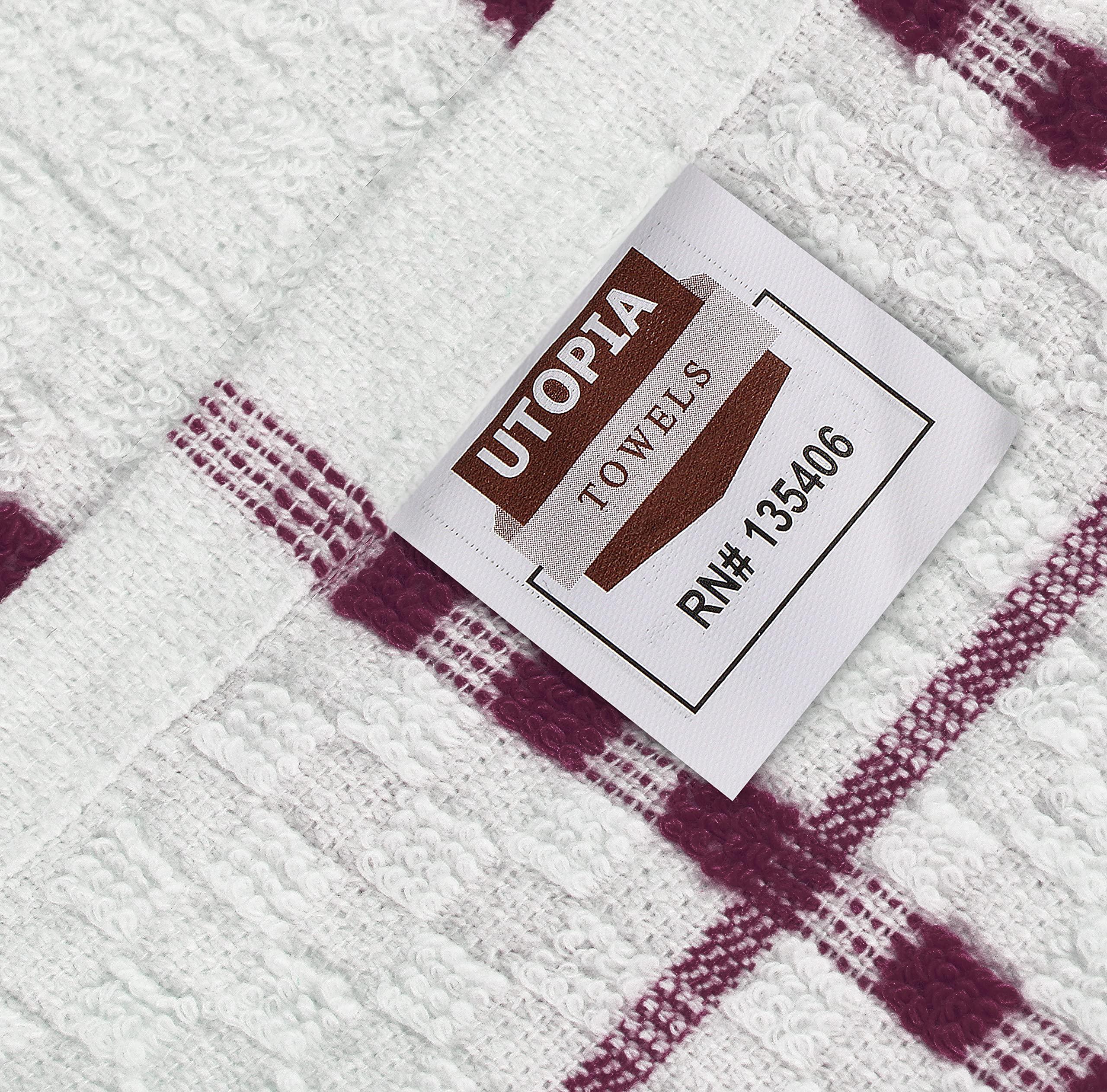 Utopia Towels Utopia Towels Kitchen Towels 12 Pack, 15 x 25 Inches, 100% Ring Spun Cotton Super Soft and Absorbent Linen Dish Towels, Tea Towels and Bar Towels Set (Burgundy)