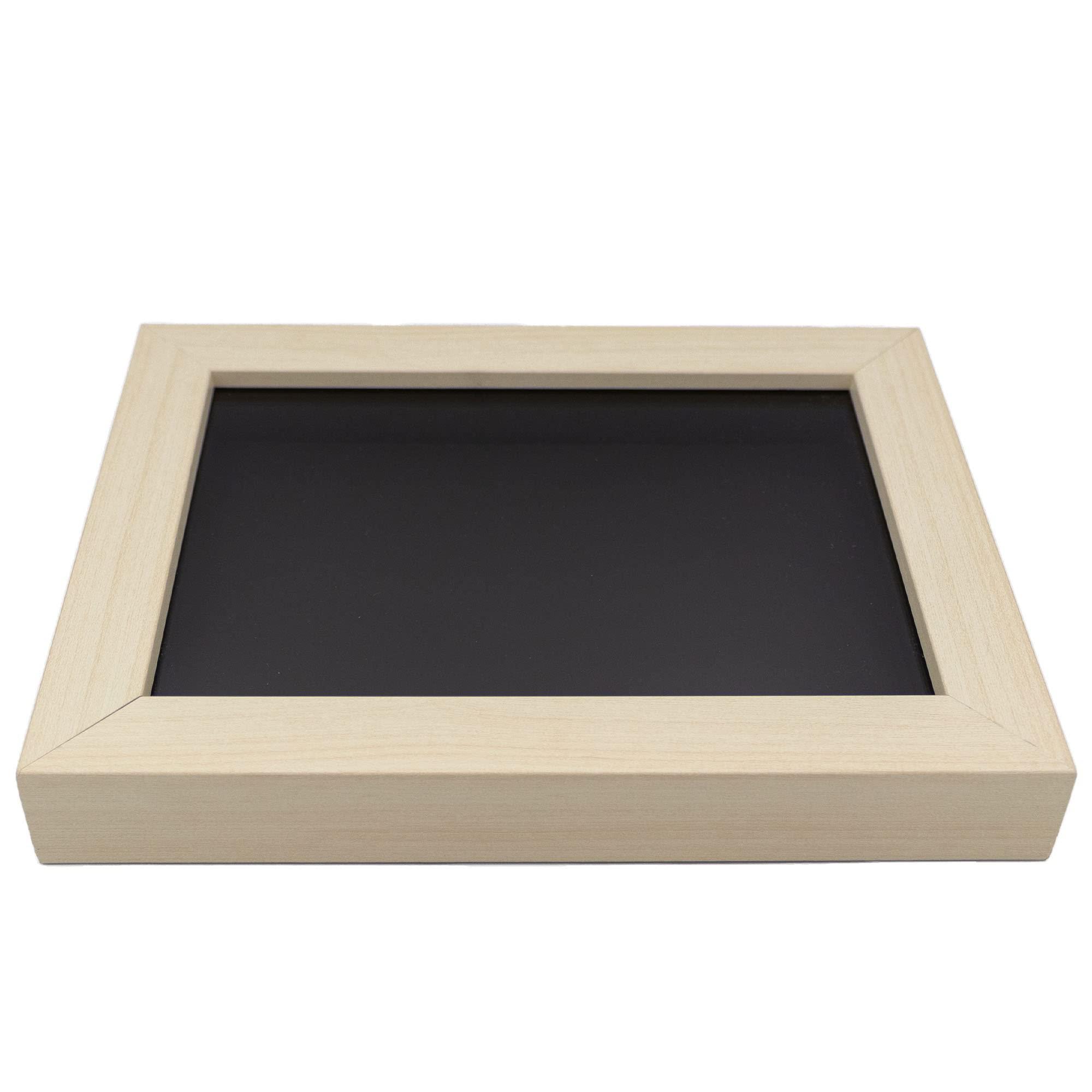 CountryArtHouse White Wash 30x30 Large Shadow Box Display Wooden Frame with Black Acid-Free Backing UV Acrylic & Hanging Hardware - with 3/4\" Usable Depth - Great Baseball Jersey Frame Display Case Shadowbox