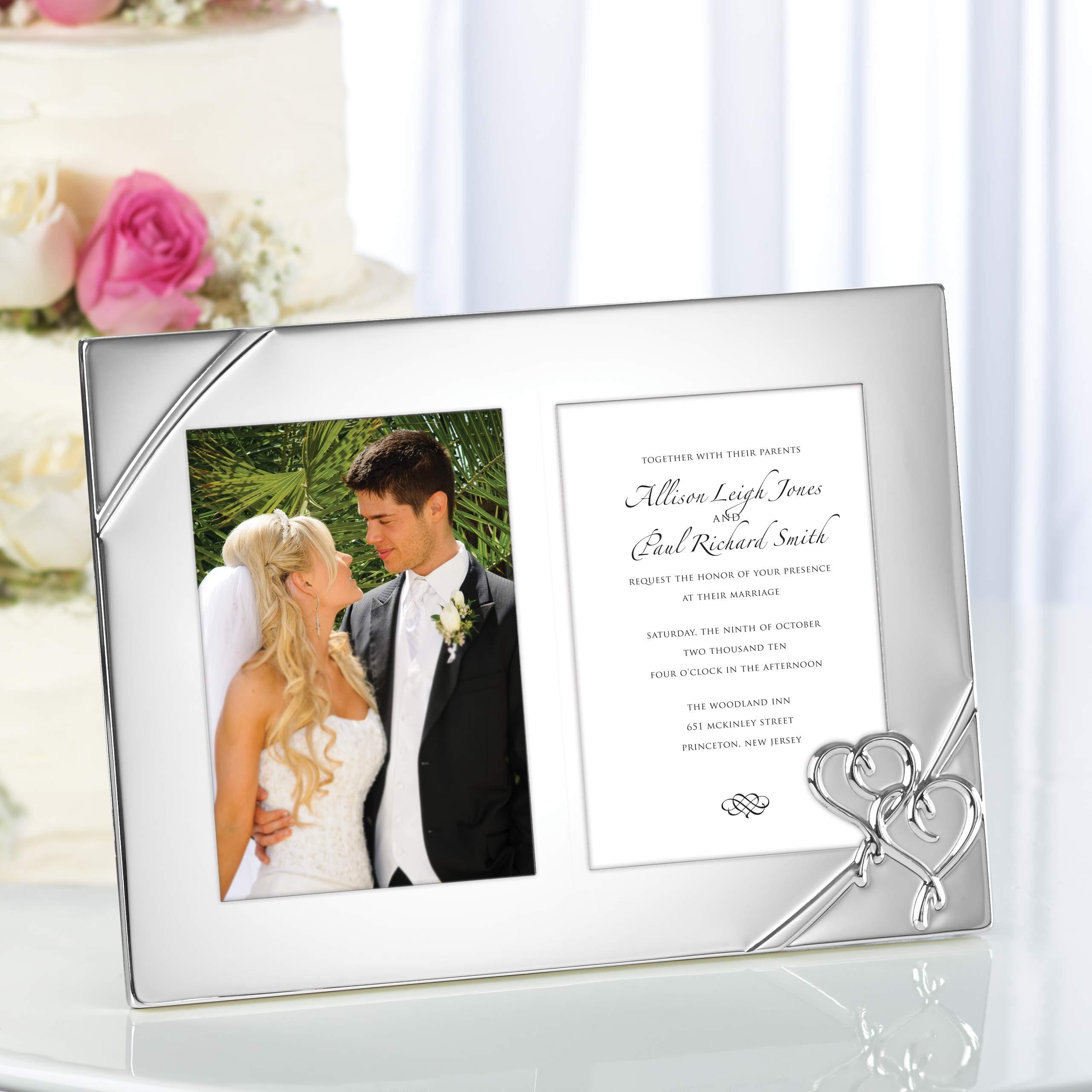 Lenox Lenox True Love Double Invitation Frame, 9-Inch - 812614, Metallic
