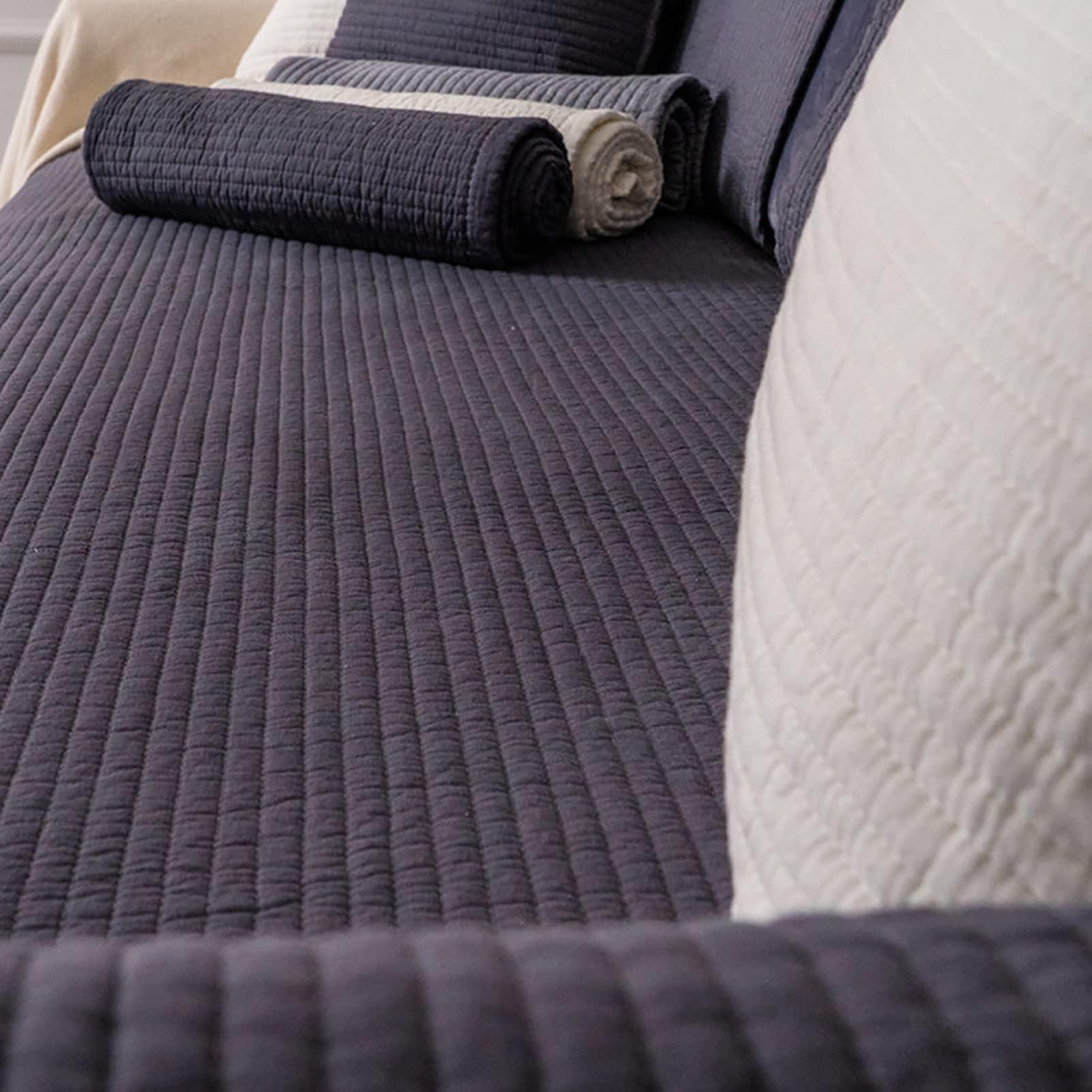 Wgreat Wgreat Sectional Couch Water Resistant Anti-Slip Stain Resistant Multi-Size Sofa Slipcover Furniture Protector,Waterproof Sofa Cover for Pets Dog,Sold by Piece,Beige,90x160cm(35x63inch)