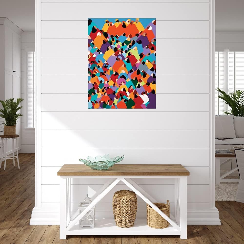 WAMPAT WAMPAT Floating 70 inch TV Stand with Yellow/Blue LED Lights, Entertainment Center Media Console, Wall Mounted Shelf Media Console Cabinet with Storage for 65/70/75 Inch TVs, White&Grey