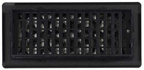 Decor Grates Decor Grates ST410 Scroll Design Floor Register, 4x10 Inches, Textured Black
