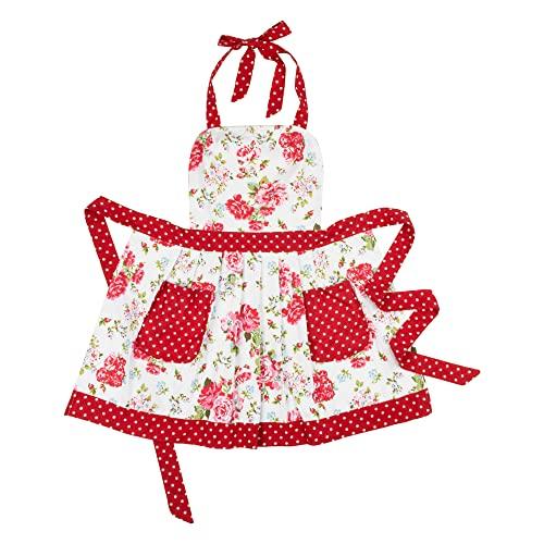 NEOVIVA NEOVIVA Kitchen Aprons with Pockets for Mama and Me, Cute Mother and Daughter Matching Apron Set for Cooking, Baking and Gardening
