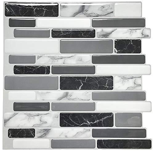 Art3d Art3d 12"x12" Peel and Stick Backsplash Tile for Kitchen, Marble Grey (6-Sheet)