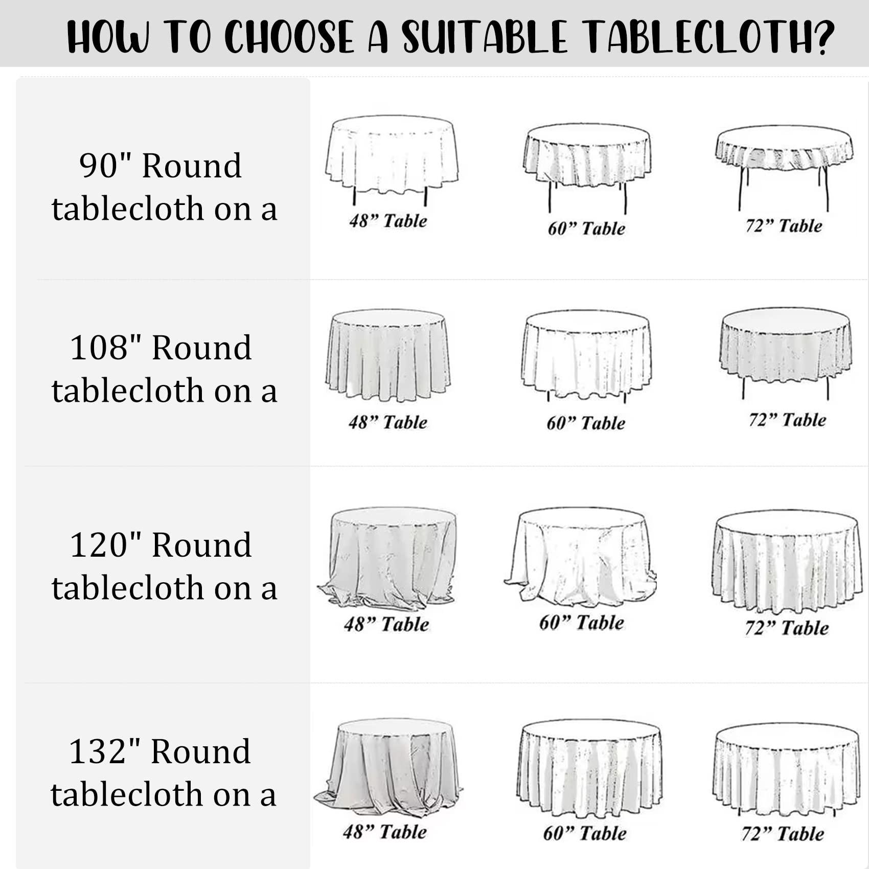 Fivenl 8 Pack Round Tablecloth 90 Inch Round Table Covers Bulk Washable Polyester Fabric Round Table Clothes for Wedding Party Reception Banquet Buffet Restaurant (White, 90 Inch)