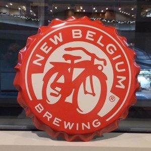 New Belgium Brewing Giant Bottle Cap Sign, Compatible with New Belgium Brewing
