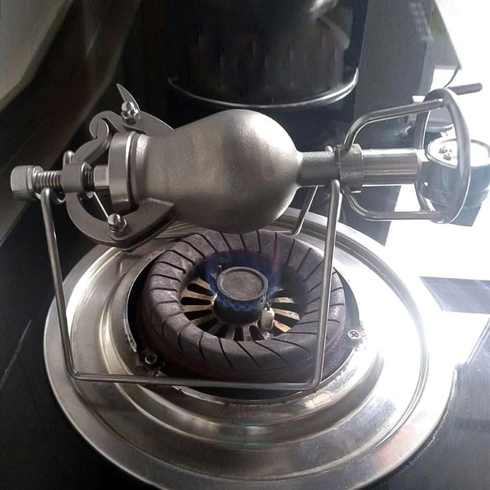 ATLION ATLION Traditional Style Hand Popcorn Machine Popcorn, Stainless steel Popcorn Popper Maker with Mini-model Handle and Stand, Capacity: 80-140 Ordinary Corn Kernels(100ML), Size