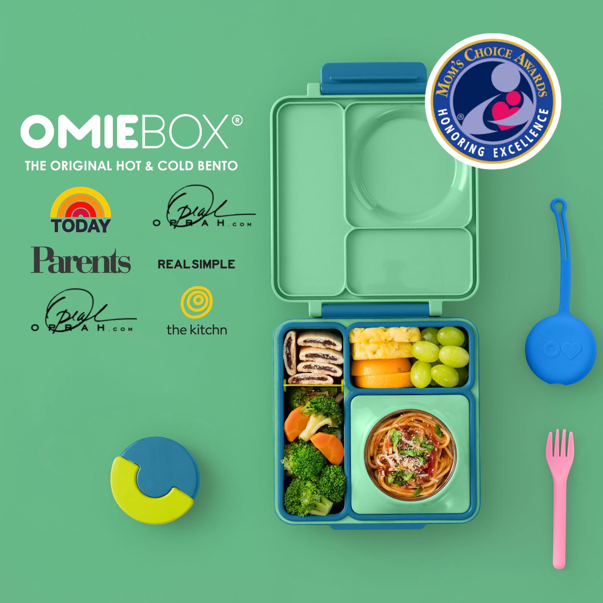 Omie Omie OmieBox Bento Box for Kids - Insulated Lunch Box with Leak Proof Thermos Food Jar - 3 Compartments, 2 Temperature Zones - (Meadow) (Single)