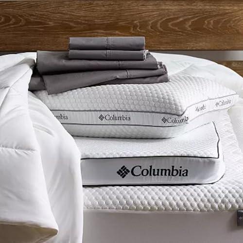 Columbia Columbia Comfort Ice Fiber Side Sleeper Down Alternative Bed Pillow with Polyester Fiberfill, Supportive and Cozy Instant Cooling Double Sided Breathable Cover, White, Standard/Queen Pack of 1