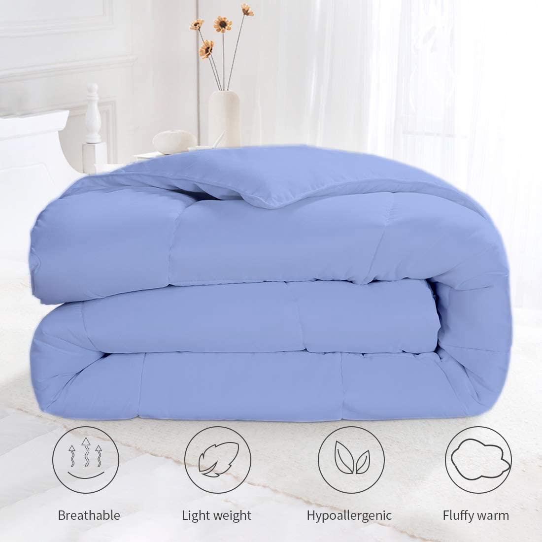 The OutNeT The OutNeT All Season Hypoallergenic Luxurious Down Alternative Cotton Comforter, Ultra-Soft 750 Fill-Power Super King Size Measure 110\" x 96\", Ligth Blue