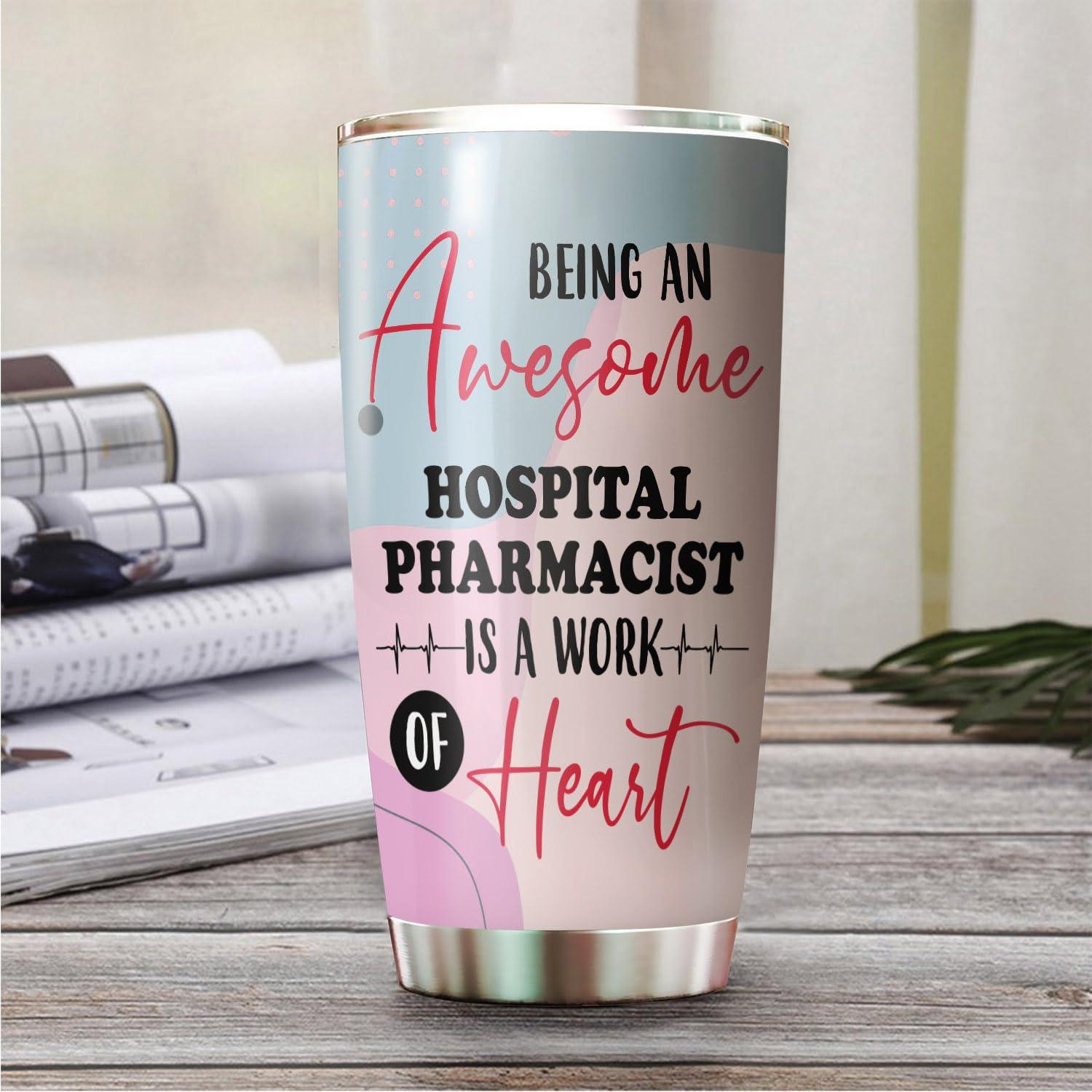 MEDROC MEDROC Awesome Hospital Pharmacist Tumbler Stainless Steel 20oz, Funny Hospital Pharmacist Gifts Bulk For Birthday Christmas, Office Gifts For Men Women Work Friend Coworker Driking Coffee Cup