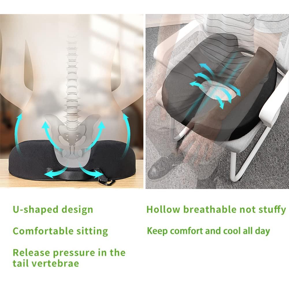 MargGona Donut Pillow Coccyx Seat Cushion for Prostate, Sciatica, Pelvic Floor, Pressure Sores, Pregnancy, Perineal Surgery, Postpartum Recovery Pain Pressure Relief Memory Foam Chair Pad