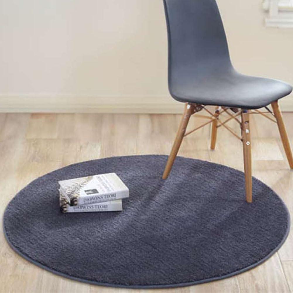 Reyox Reyox Soft Plush Office Chair Mat, Non Slip Round Area Rug for Office Home, Absorbent Carpet for Nursery Dark Grey 3.9 Feet