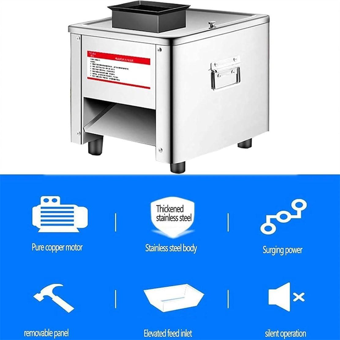 NYMFEA 850W Meat Cutter Slicer Cutting Machine Cube Shredded Meat 130KG/H Commercial Electric Lamb Slicer Bread Ham Commercial Meat Slicer, for Family and Commercial Use,7MM