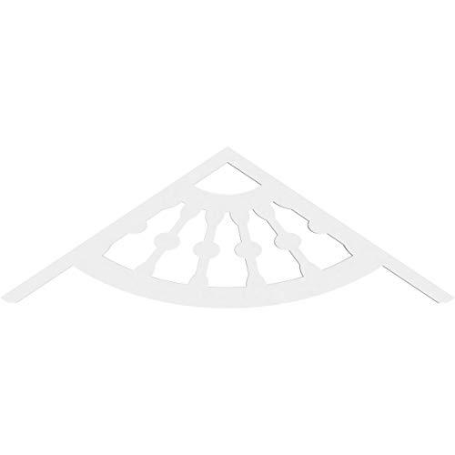 Ekena Millwork Ekena Millwork GPP036X006X100CWW Classic Wagon Wheel Architectural Grade PVC Gable Pediments, 36\"W x 6\"H x 1\"P (4/12) Pitch