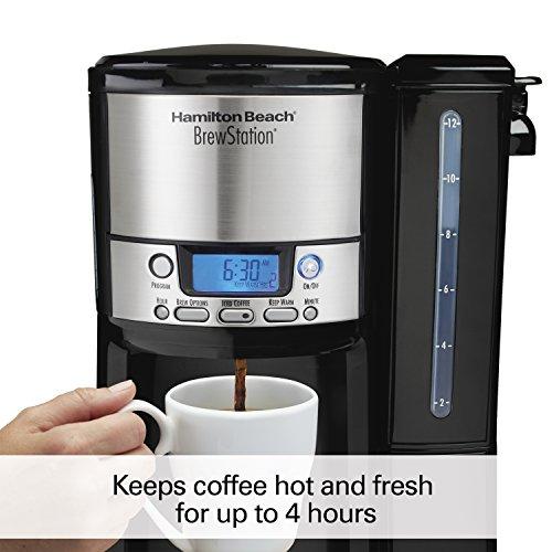 Hamilton Beach Hamilton Beach 12-Cup Coffee Maker, Programmable BrewStation Dispensing Coffee Machine, Black - Removable Reservoir (47900)