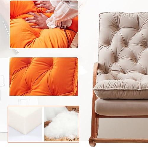 SYUFRE Rocking Chair Nursery Nursing Armchair with Wood Base Baby Glider Rocker Rocking Accent Armchair for Living Room, Bedroom, (Size : Light Gray Fleece Fabric)