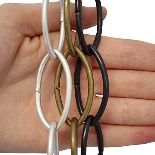 RCH Hardware RCH Hardware CH-43-AD Decorative Acid Dipped Solid Brass Chain for Hanging, Lighting - Large Oval Wire Unwelded Links ( 1 Foot)