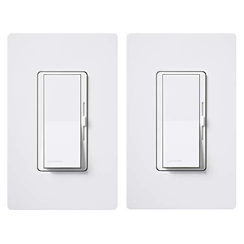 Lutron Lutron Diva LED+ Dimmer Switch for Dimmable LED, Halogen and Incandescent Bulbs, 150W/Single-Pole or 3-Way, White (2-Pack)