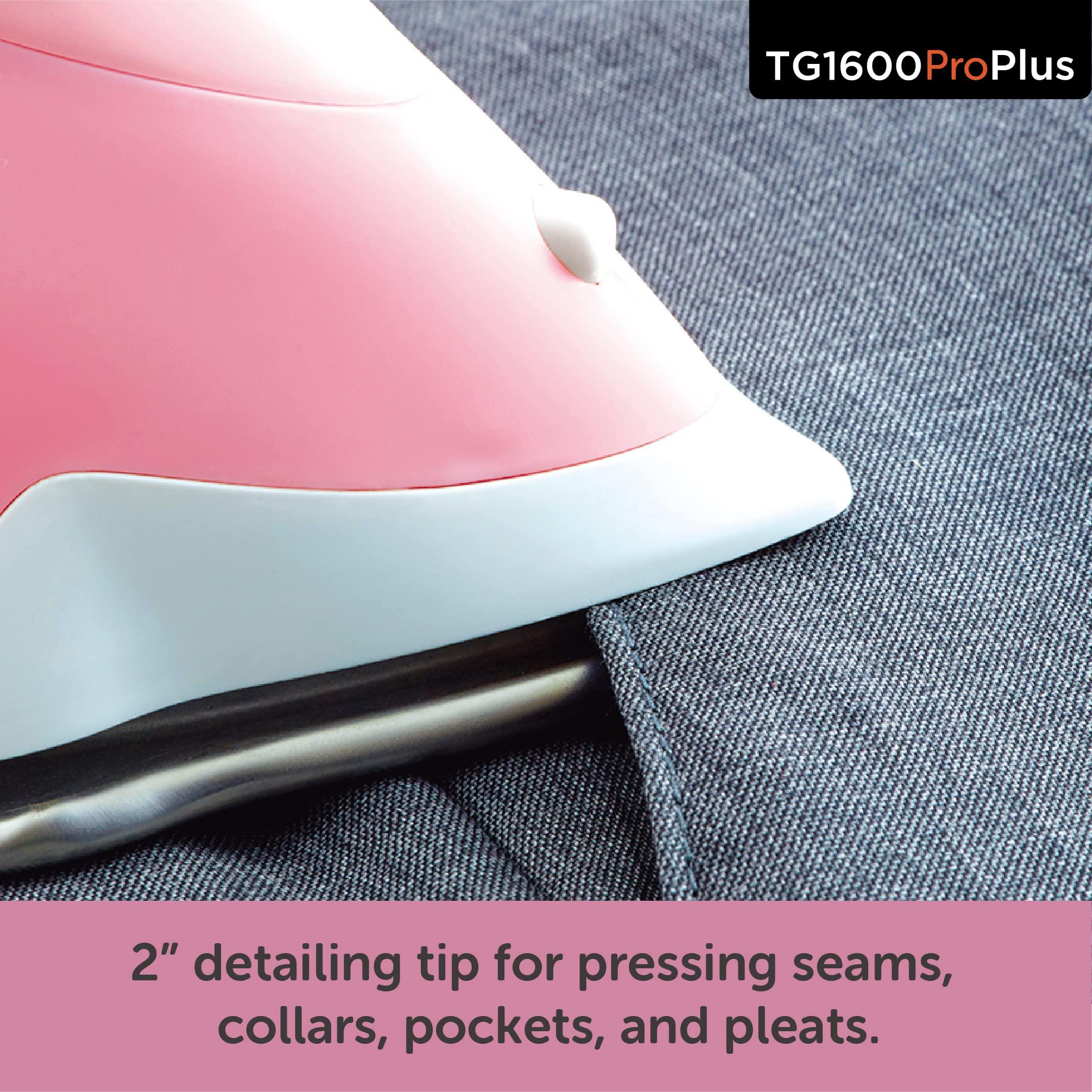 oliso Oliso TG1600 Pro Plus 1800 Watt SmartIron with Auto Lift | Diamond Ceramic-Flow Soleplate Steam Iron (Pink) + Oliso Carry Bag for full-size irons + Oliso Ironing Board Cover (Gray)