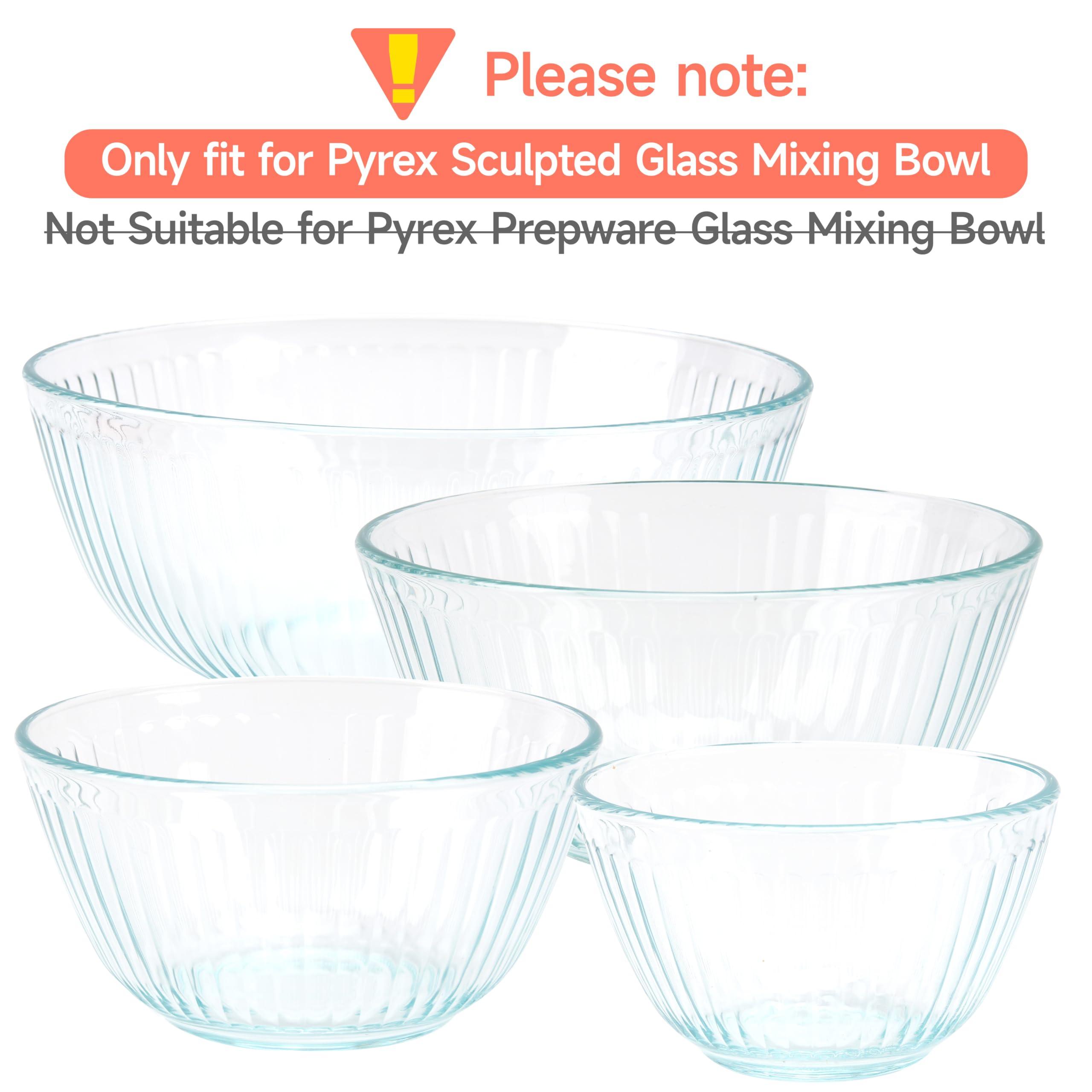 Purekra 1 Pack Silicone Replacement Lids Only Fit for Pyrex 7404-S 4.5 Quart Sculpted Clear & Sculpted Tinted Glass Mixing Bowls, Extra Large Size Silicone Covers, Dishwasher & Microwave Safe