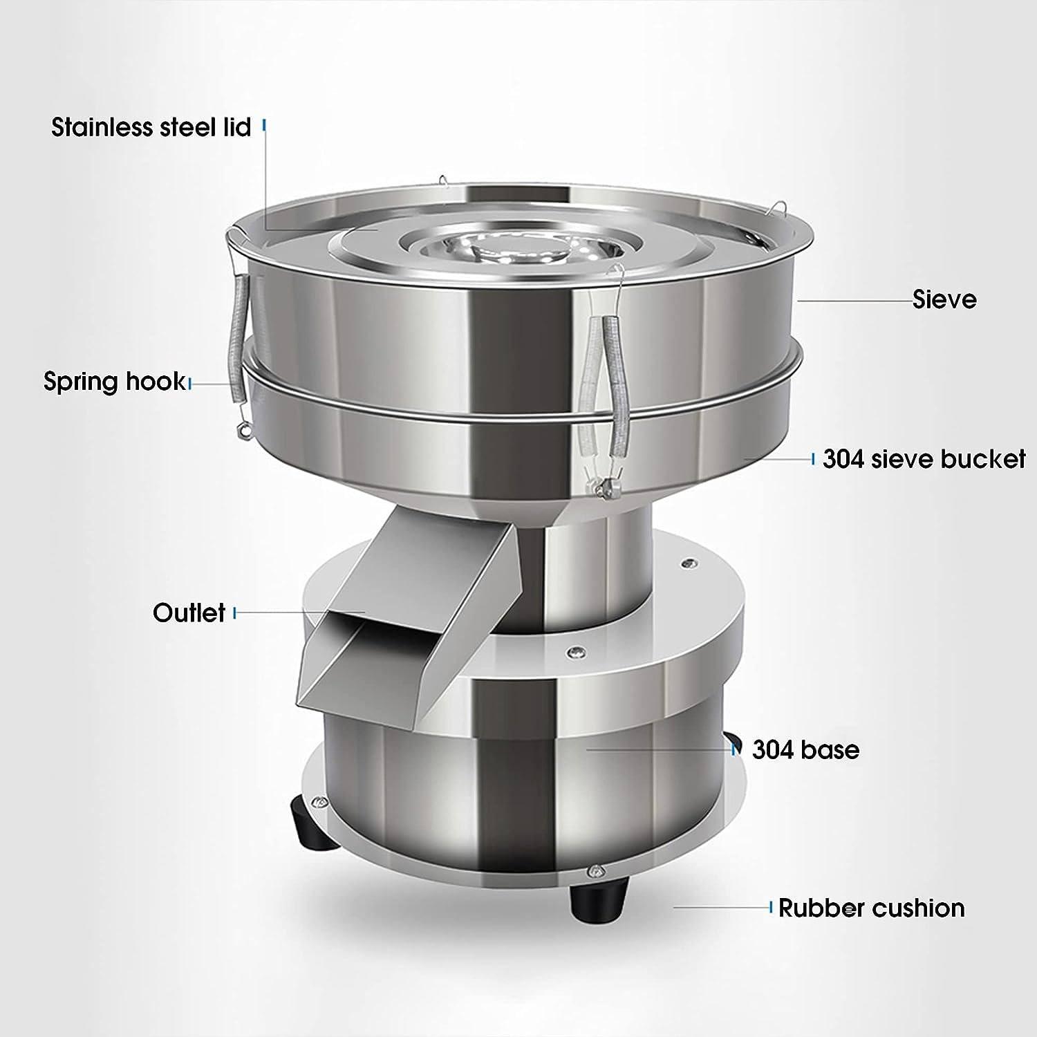 MLYYYDSS MLYYYDSS Automatic Powder Sifter, Stainless Steel Sieve Machine, Electric Screening Vibrating, Mesh Sifter Shaker Machine, for Granule Grain,110V-15cm