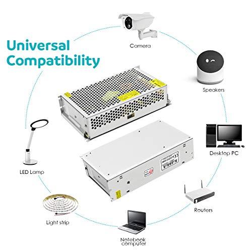 Aclorol Aclorol 5V 40A 200W Power Supply 110V / 220V AC to DC 5V 40amp Universal Power Converter Transformer Driver Adaptor for WS2812B WS2813 2812 LED Strip Pixel CCTV Camera Security System Laptop Project