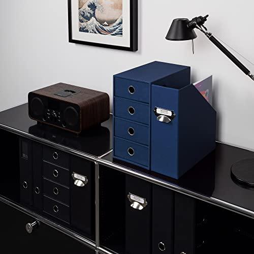 Rssler Papier Rssler SOHO 115mm A4 Magazine Box with Handle and Index Holder - Navy Blue