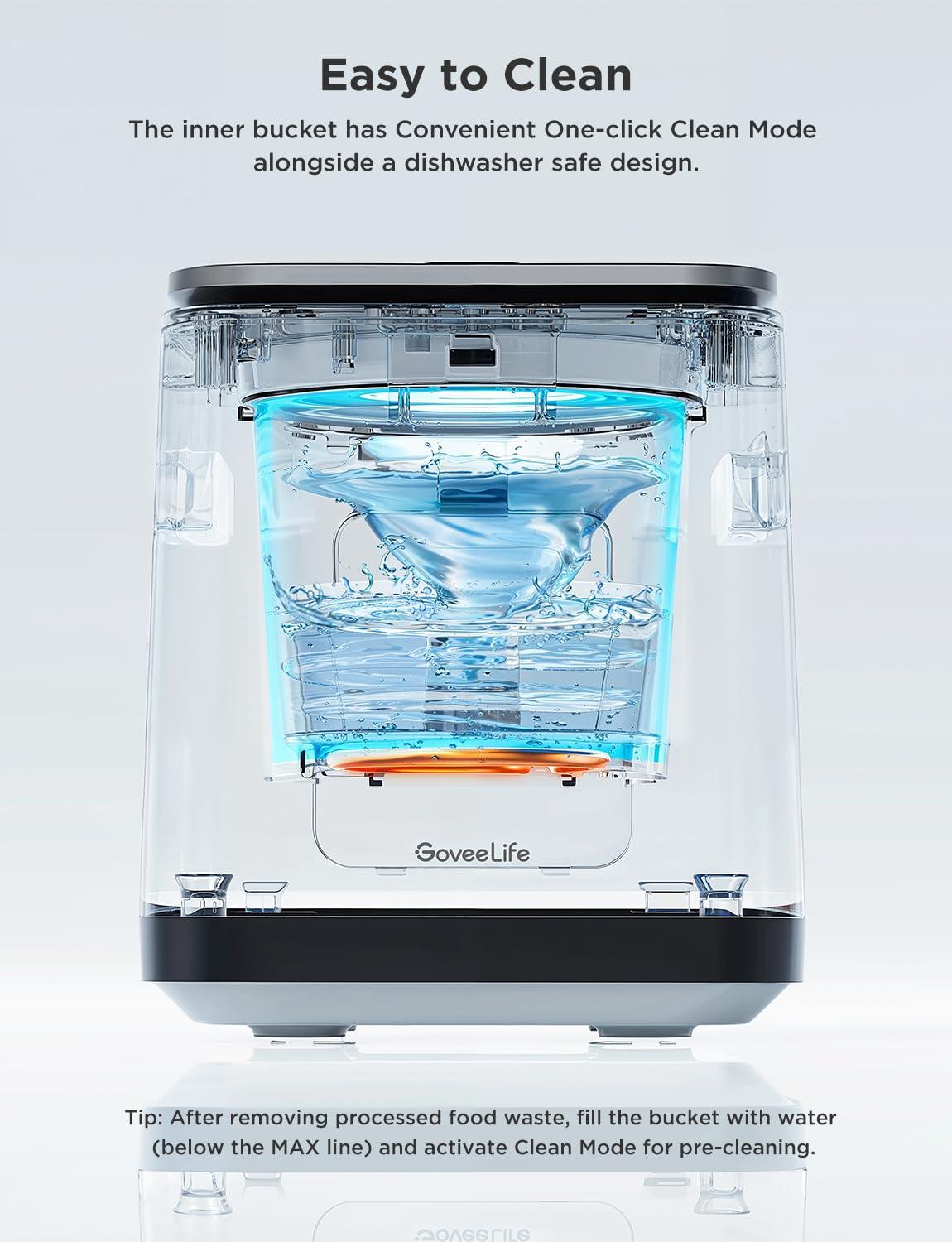 GoveeLife GoveeLife Smart Electric Composter for Kitchen, 3L Compost Bin Indoor Odorless with App & Voice Control, Auto-Cleaning, 3 Modes, Turn Food Waste to Fertilizer for Garden, Food Waste Compost Machine