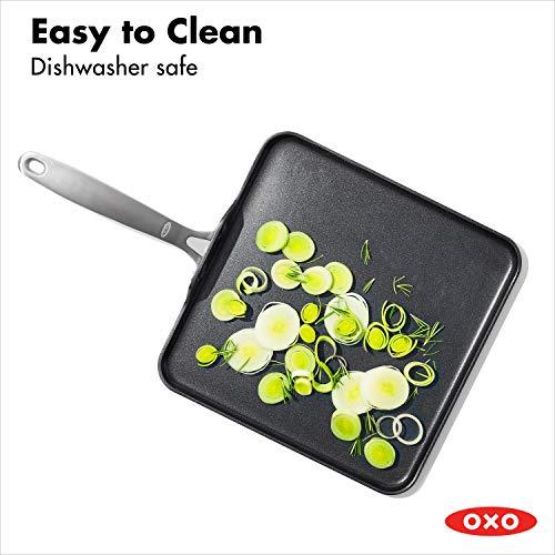 OXO OXO Enhanced 11\" Griddle Pan, PFAS-Free Ceramic Nonstick, Durable Hard Anodized Cookware, Scratch Resistant, Stainless Steel Handle, Good Grips, Dishwasher/Oven Safe, Black