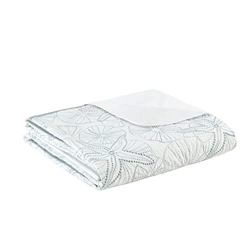 Harbor House Harbor House 100% Cotton Duvet Cover, Embroidered Coastal Seashells, Starfish Duvet Cover Set – Light Weight Bed Comforter Covers, Maya Bay White Blue King/Cal King (106"x90") 3 Piece