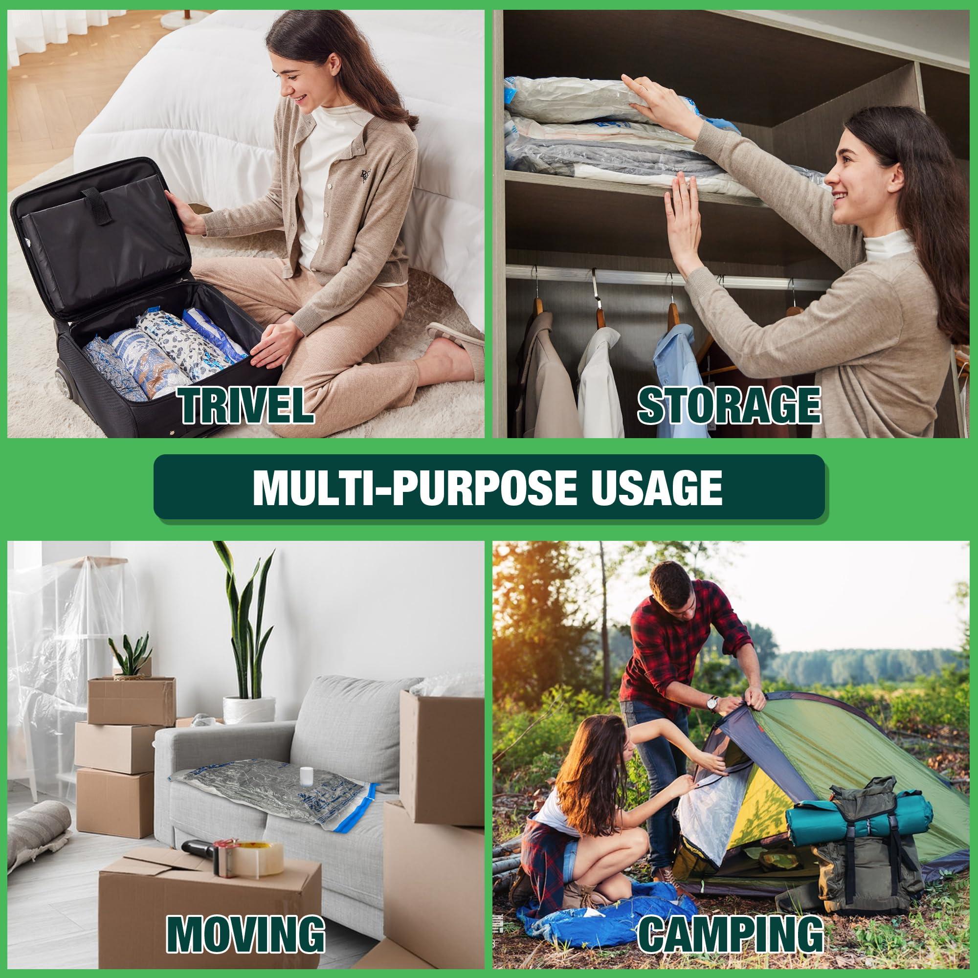 HIBAG HIBAG Vacuum Storage Bags with Electric Pump, 30 Pack Vacuum Seal Space Saver Bag for Clothes, Clothing, Pillows, Blanket Bedding Comforters