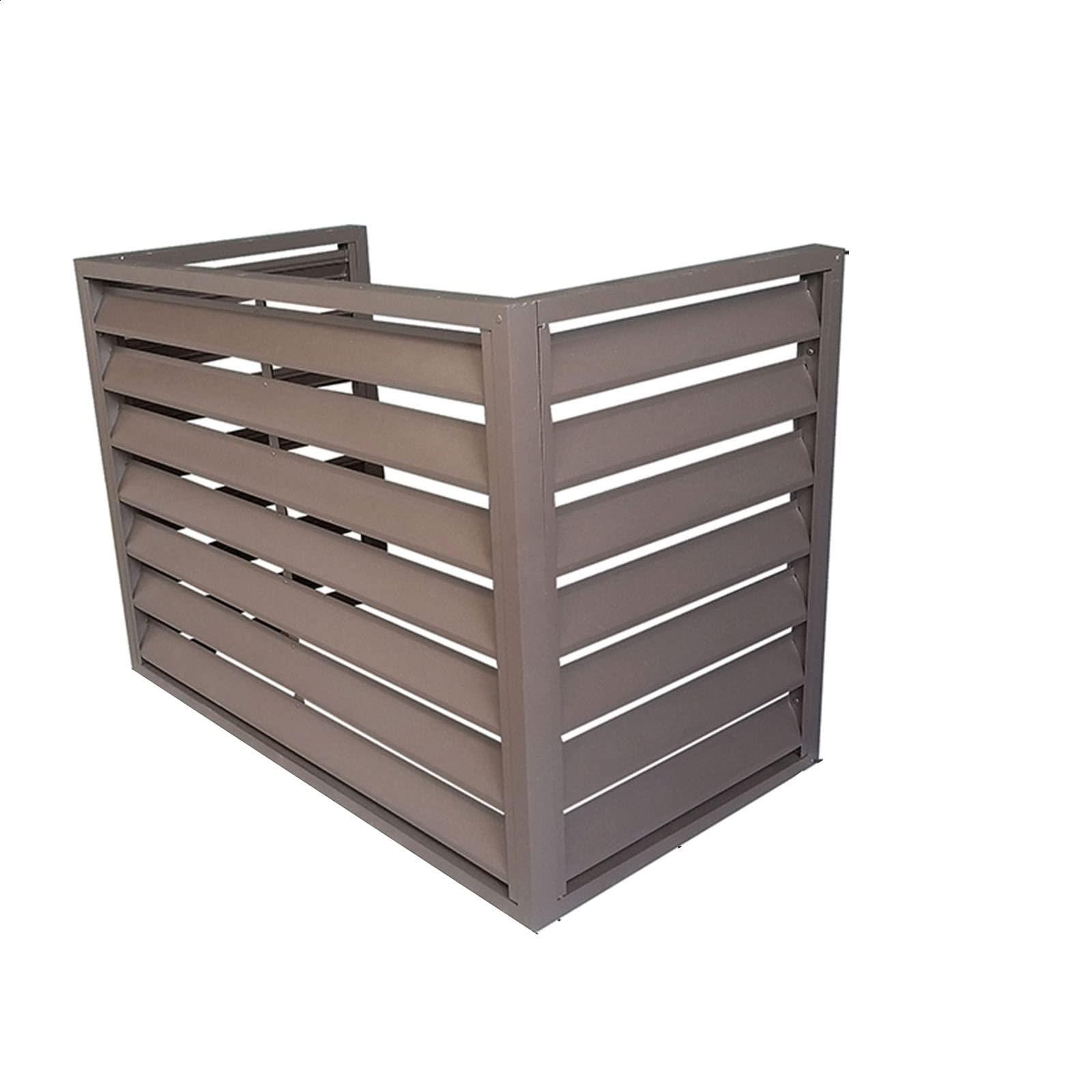 SDVantage Air conditioner fence for outside units,air conditioner fence,Anti-Theft Sturdy Aluminum AC Covers,Dustproof and waterproof,fence to hide air conditioner, Applicable to air conditioner outdoor (Brown