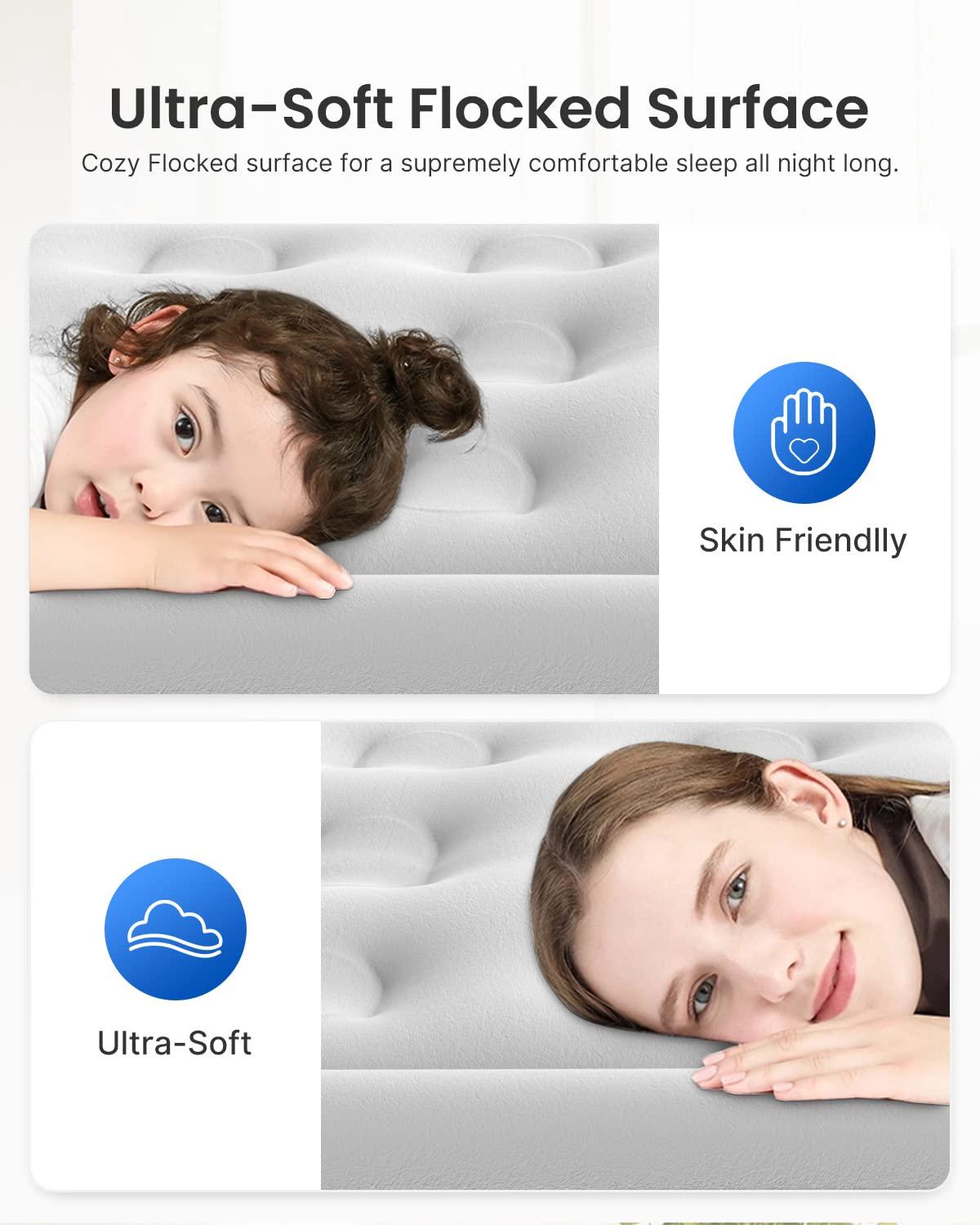 Airefina Airefina Deluxe Twin Air Mattress with Built-in Pump, Electric Compressed Air Duster