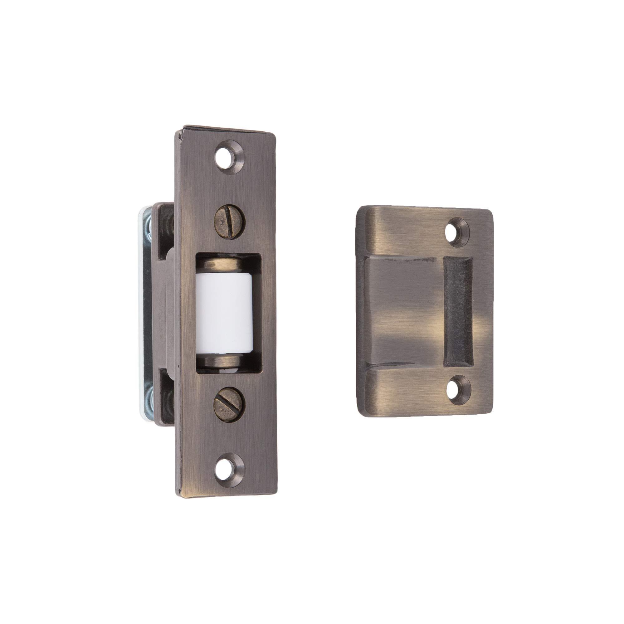 IDHBA IDHBA idh by St. Simons 12017-005 Premium Quality Solid Heavy Duty Silent Roller Latch with Adjustable Square Strike, Antique Brass