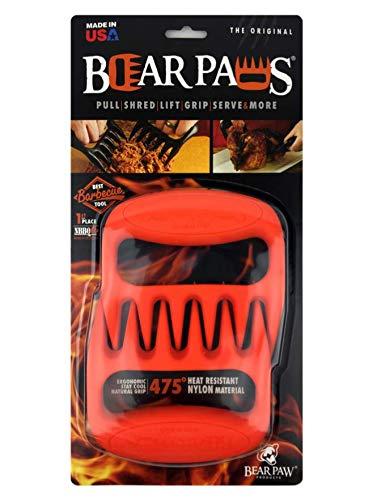 Bear Paws Bear Paws Meat Claws - The Original Meat Shredder Claws, USA Made - Easily Lift, Shred, Pull and Serve Meats - Ultra-Sharp, Ideal Meat Claws for Shredding Pulled Pork, Chicken, Beef, Turkey - Orange