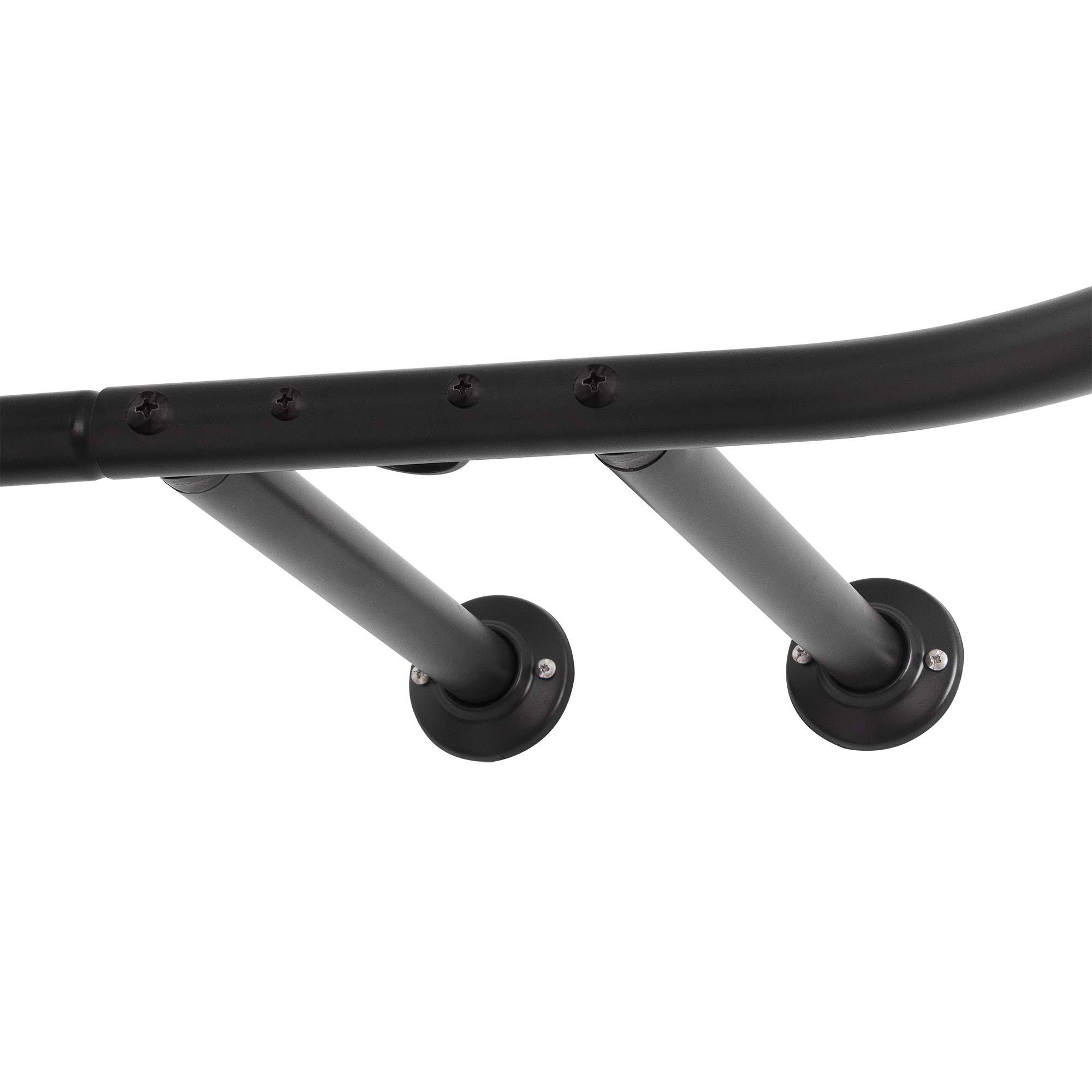 Utopia Alley Utopia Alley Rustproof Wall Mounted Aluminum Hoop Shower Rod | Ceiling Support for Clawfoot Tub, 54 Inch Extra Large Size by 26 Inch, Stylish & Comfortable Bathroom Decor, Black Finish (64"L x 26"W)