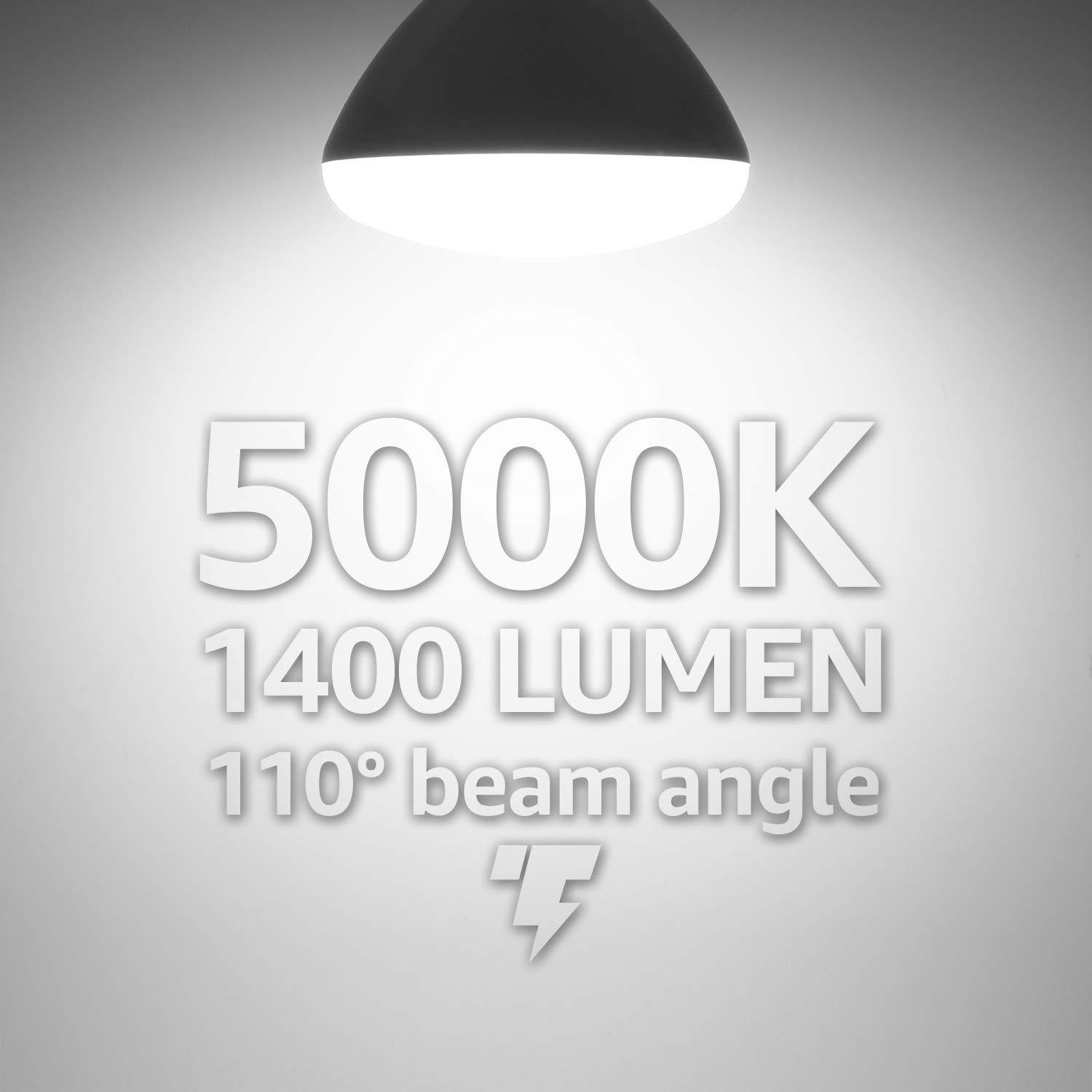 TORCHSTAR TORCHSTAR BR40 LED Light Bulbs, Indoor Flood Light Bulbs, Dimmable, 5000K Daylight, 100W Equivalent 17W, 1400lm, E26 Base, Recessed Can Light, Flicker-Free, UL Listed, Pack of 4