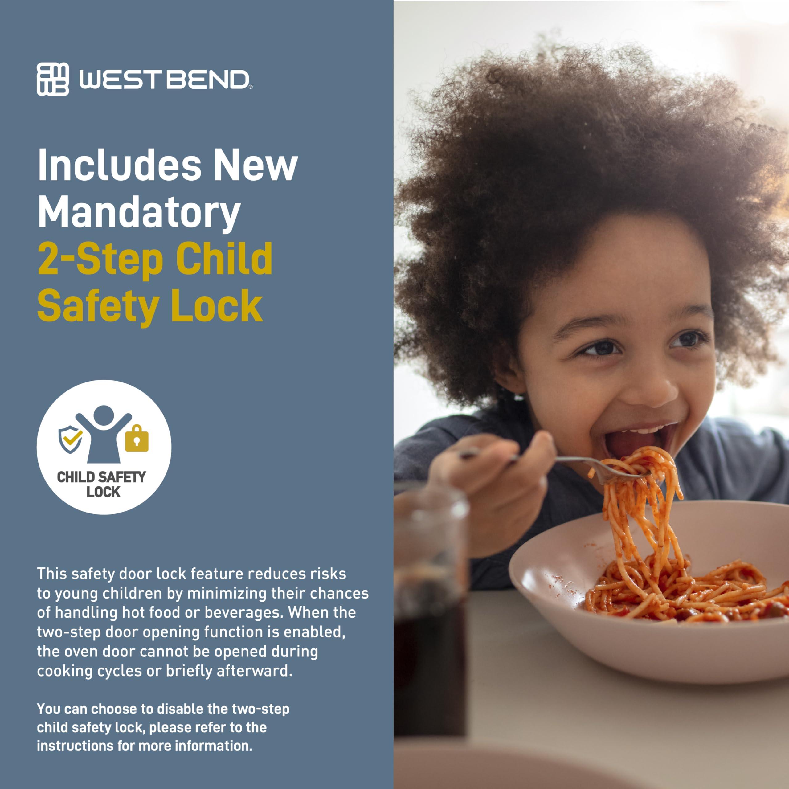 West Bend West Bend WBMW71W Microwave Oven 700-Watts Compact with 6 Pre Cooking Settings, Speed Defrost, Electronic Control Panel and Glass Turntable, White