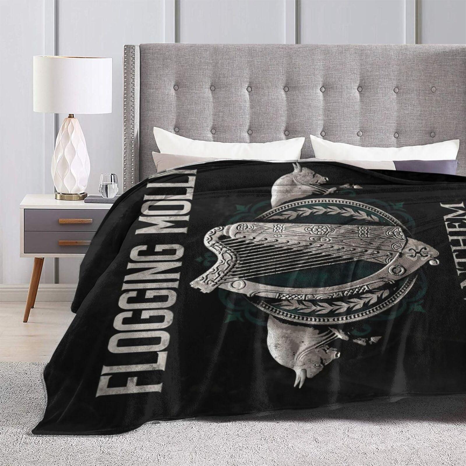 UWECOLORS Flogging Punk Music Molly Band Throw Blanket Ultra Soft Plush Bedding Cozy Flannel Blankets Perfect for Sofa Couch Bed Bedroom Decorations 50\"X40\"